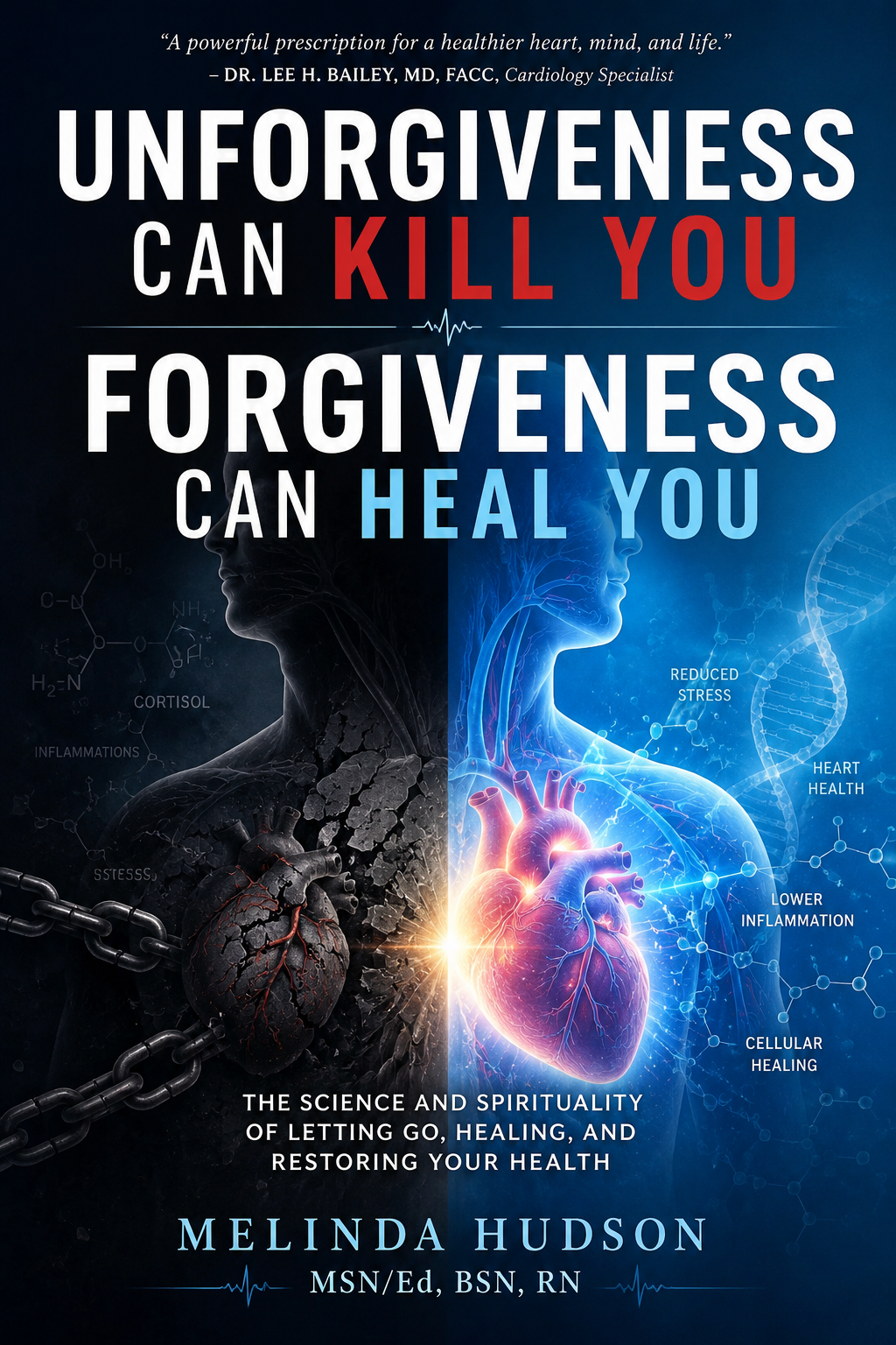 Cover concept for Unforgiveness Can Kill You, Forgiveness Can Heal You by Melinda Hudson